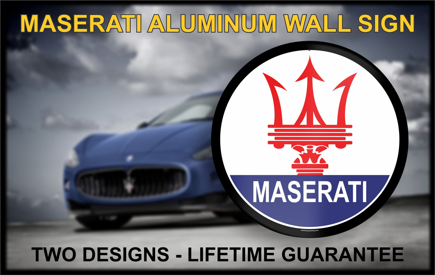 Maserati Round Metal Wall Sign