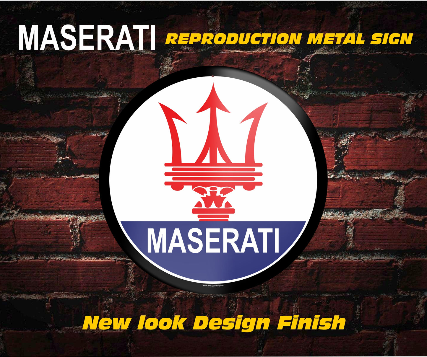 Maserati Round Metal Wall Sign