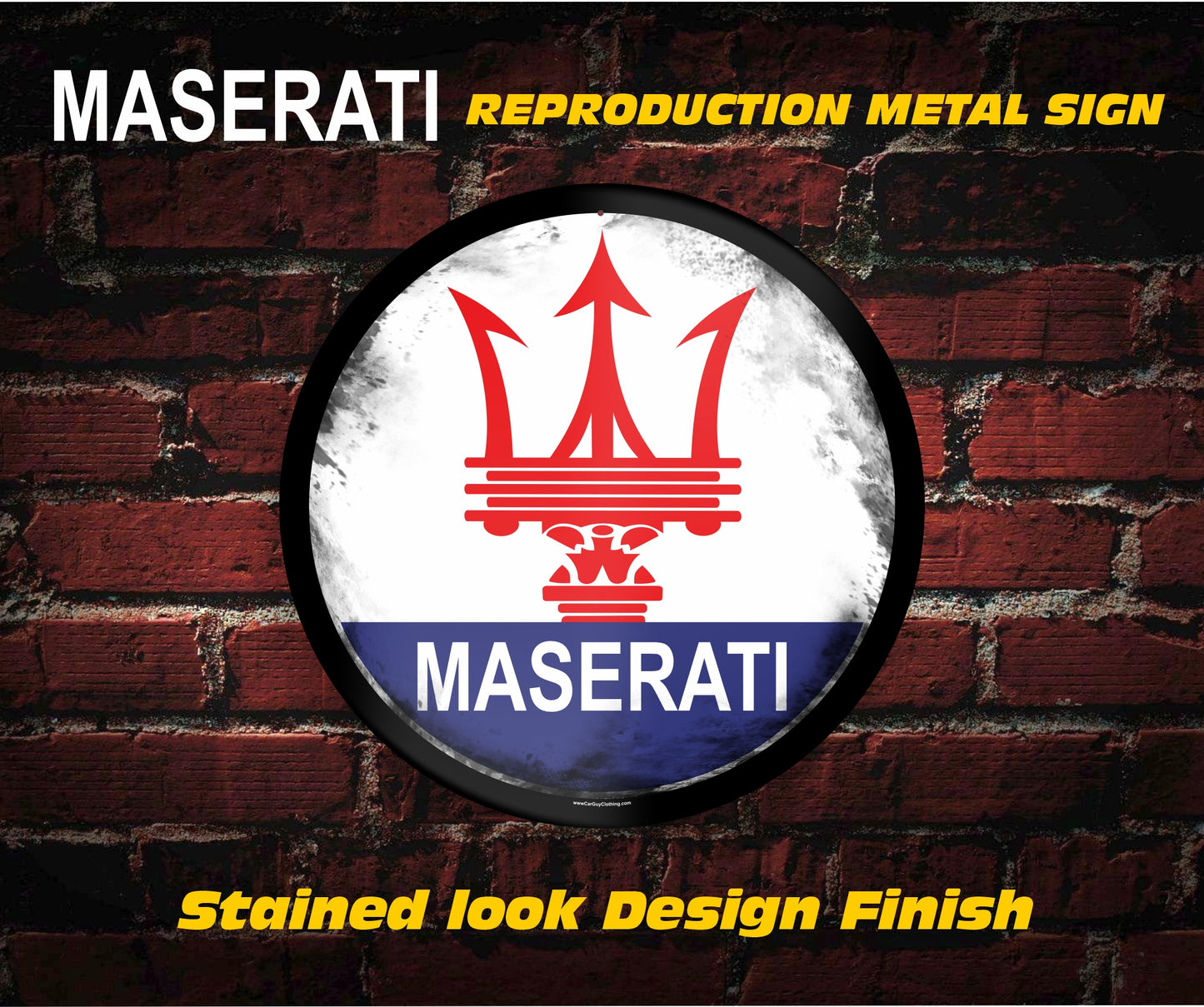 Maserati Round Metal Wall Sign