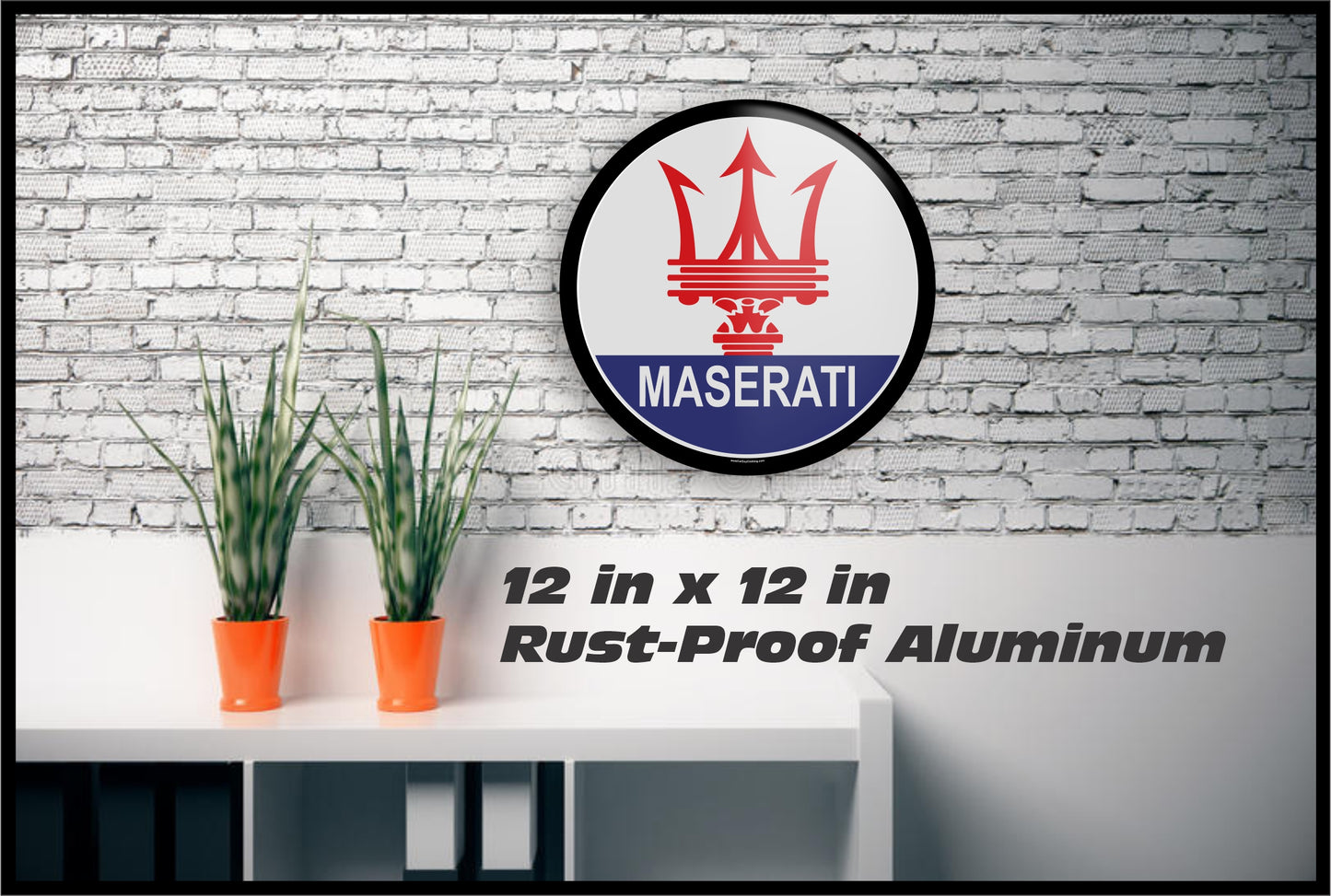 Maserati Round Metal Wall Sign