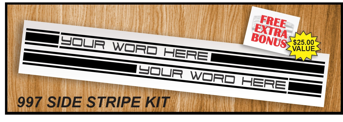 Side Stripe Custom Decal Kit Fit Porsche 997