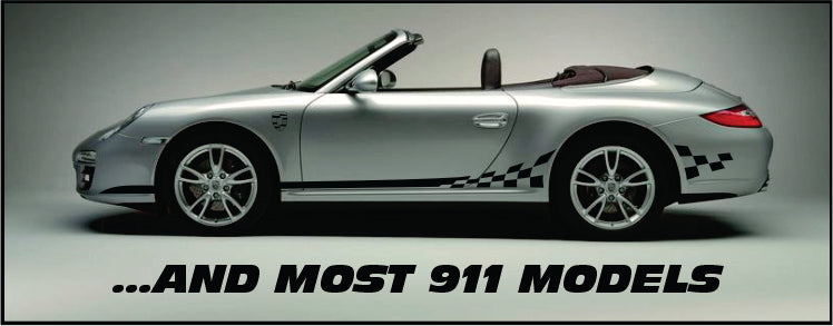 Checkered Flag Side Stripes For All Porsche Boxster, Cayman, and Carrera 911 Models