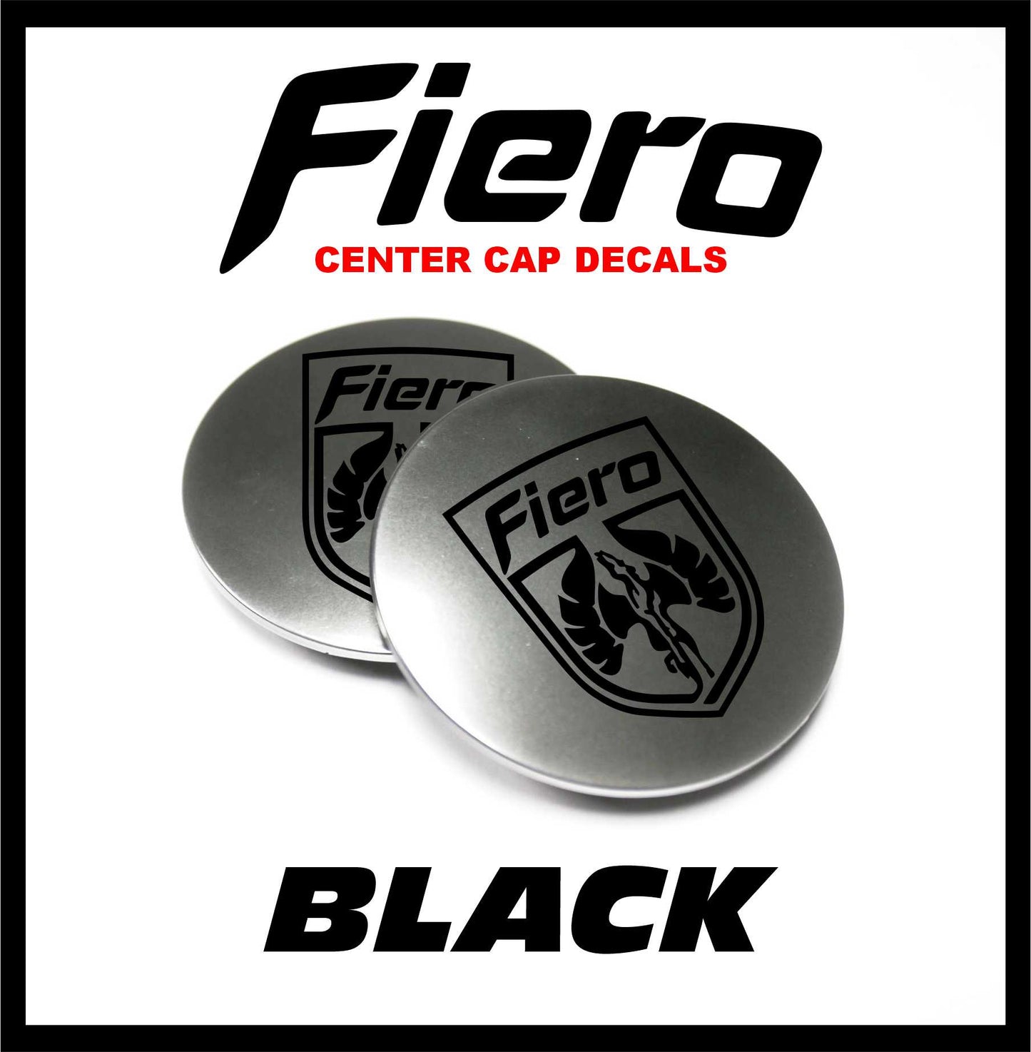 Pontiac, Fiero, GT, Replacement, Wheel, Center Cap, Logo, Decals