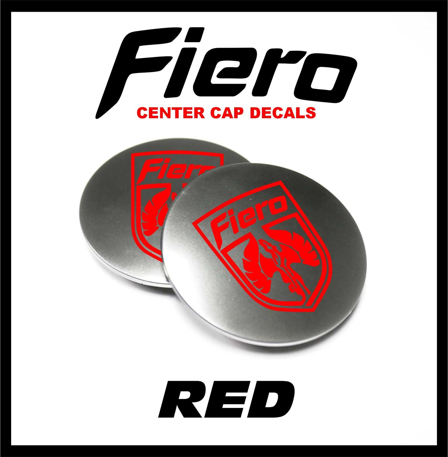 Pontiac, Fiero, GT, Replacement, Wheel, Center Cap, Logo, Decals