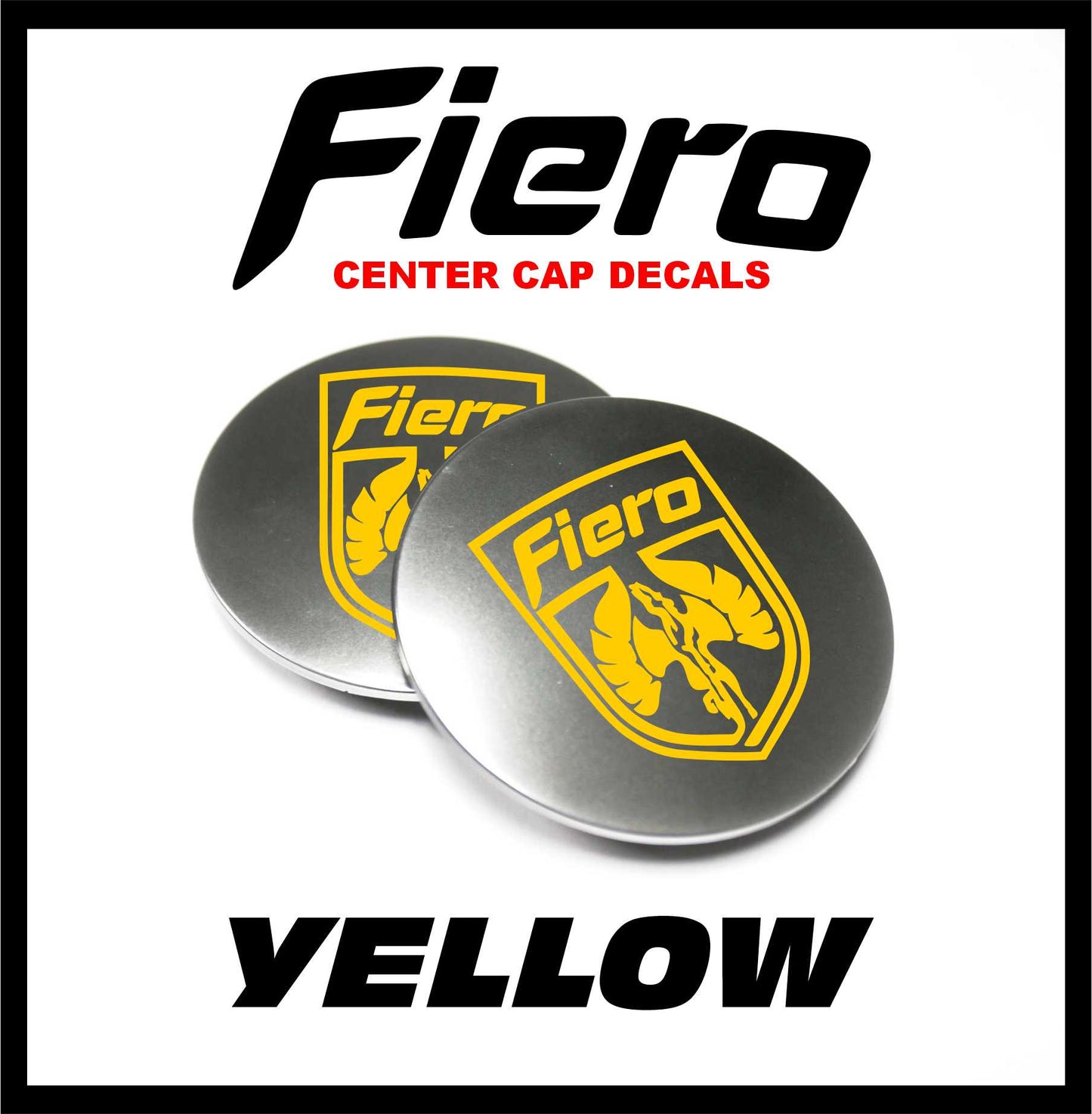 Pontiac, Fiero, GT, Replacement, Wheel, Center Cap, Logo, Decals