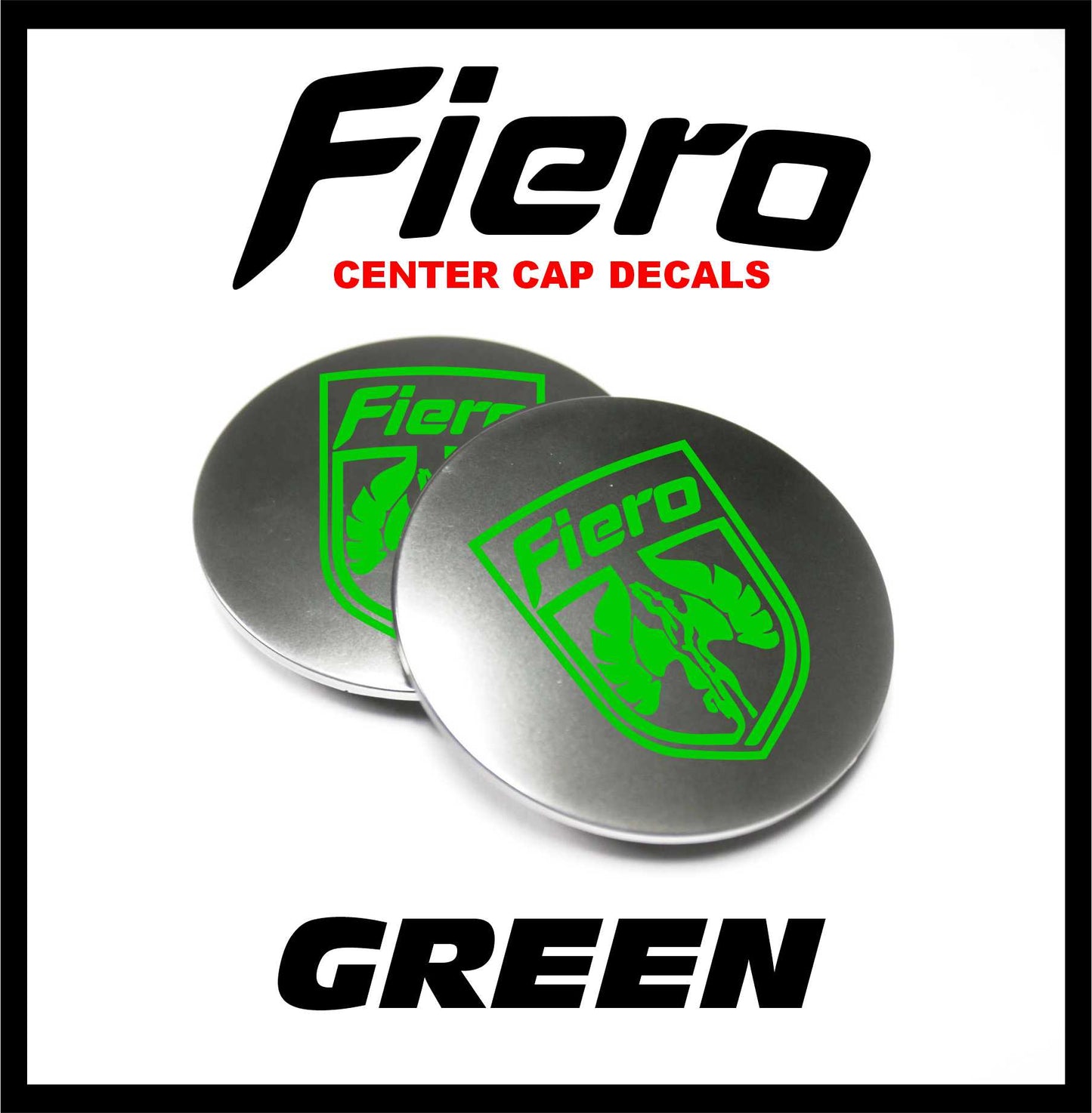 Pontiac, Fiero, GT, Replacement, Wheel, Center Cap, Logo, Decals
