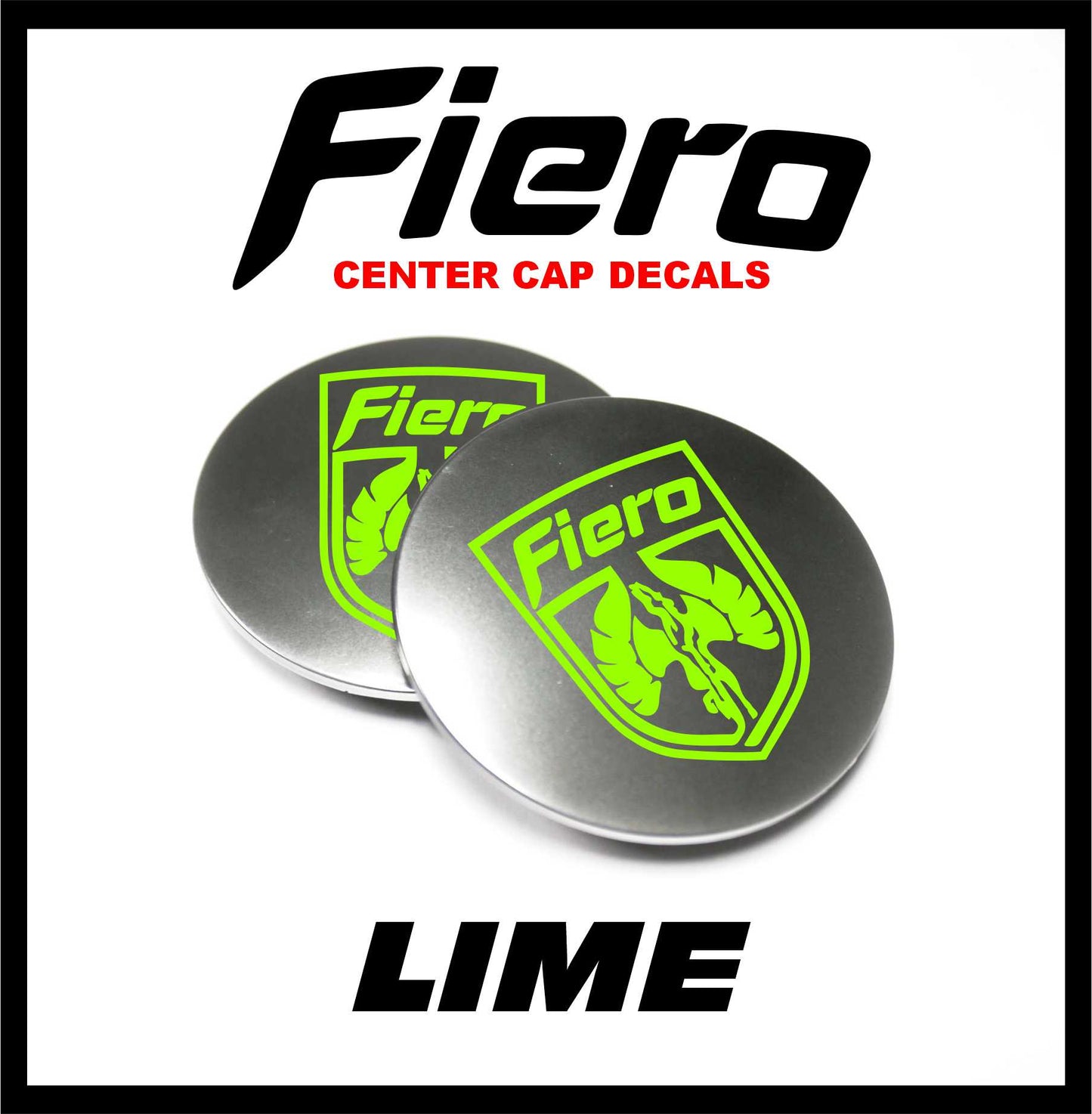 Pontiac, Fiero, GT, Replacement, Wheel, Center Cap, Logo, Decals