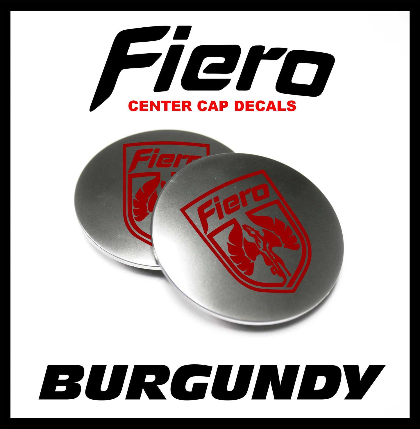 Pontiac, Fiero, GT, Replacement, Wheel, Center Cap, Logo, Decals