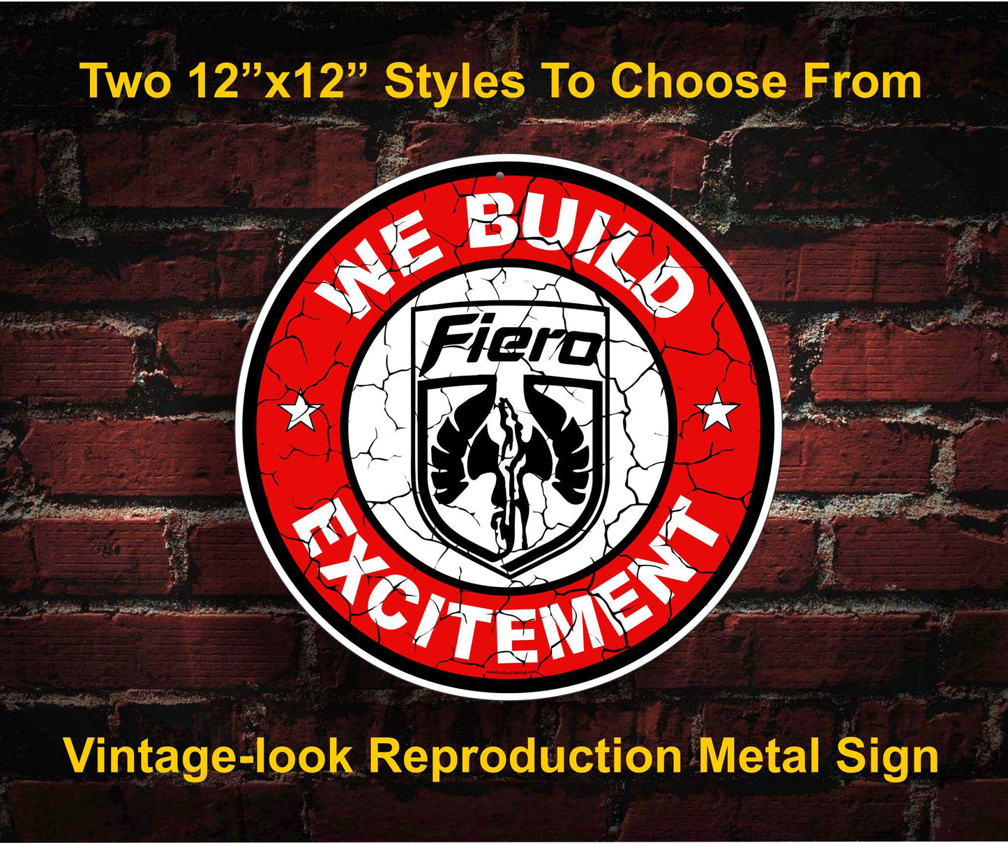 Pontiac Fiero GT Metal Garage Wall Sign