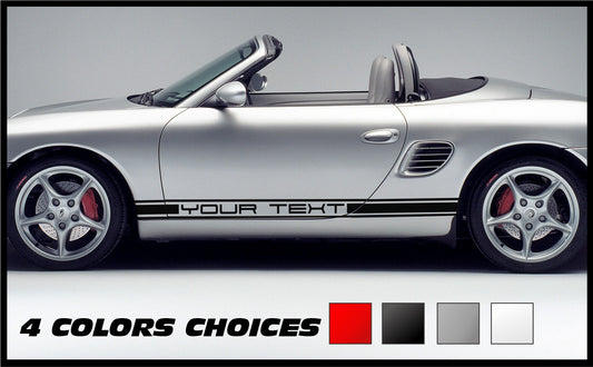 Rocker Panel, Door, Side Stripes, Emblem, Decals, Kit, for Porsche, Boxster, Cayman, Carrera 911, Cars