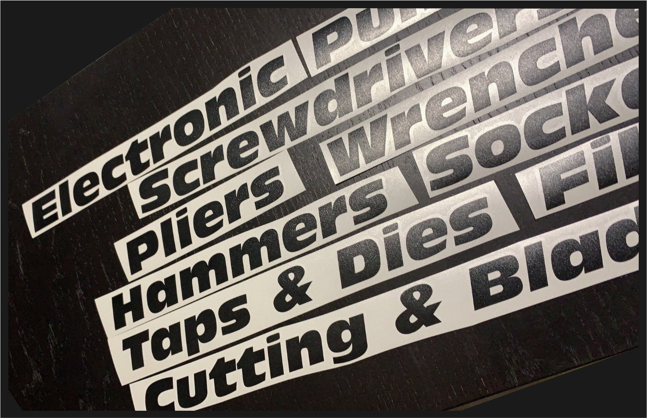 Custom Toolbox Draw Vinyl Decals - Set of 12