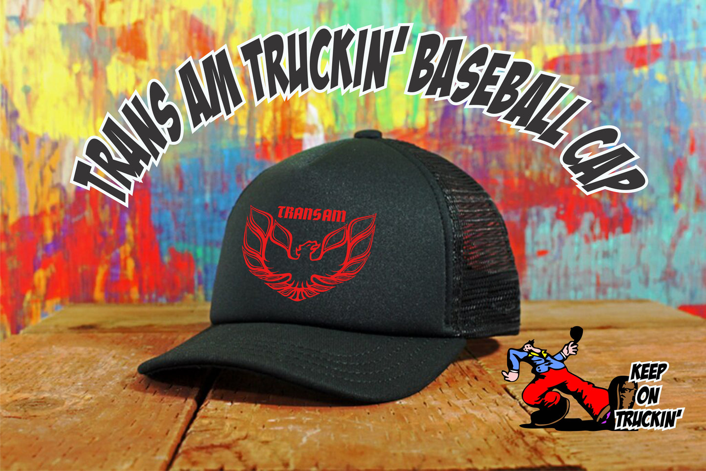 Pontiac Trans Am Firebird Adjustable Trucker Black Baseball Cap Hats