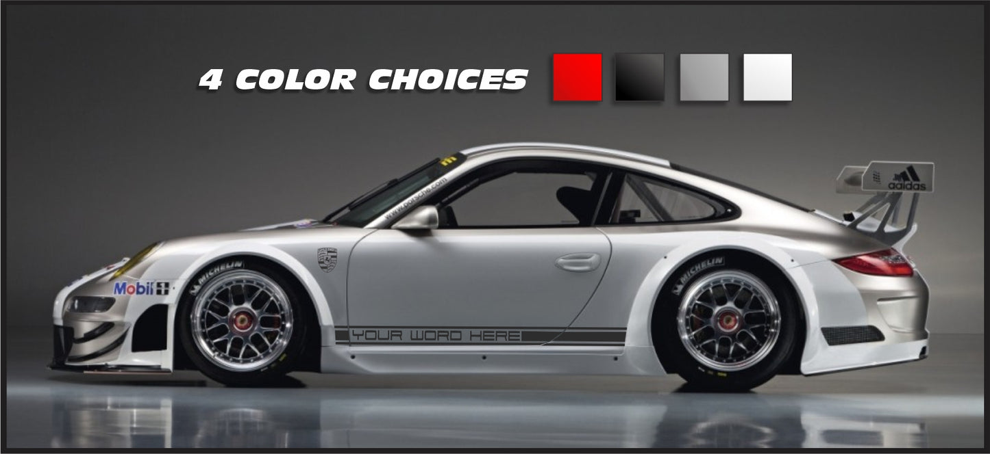 Side Stripe Custom Decal Kit Fit Porsche 997