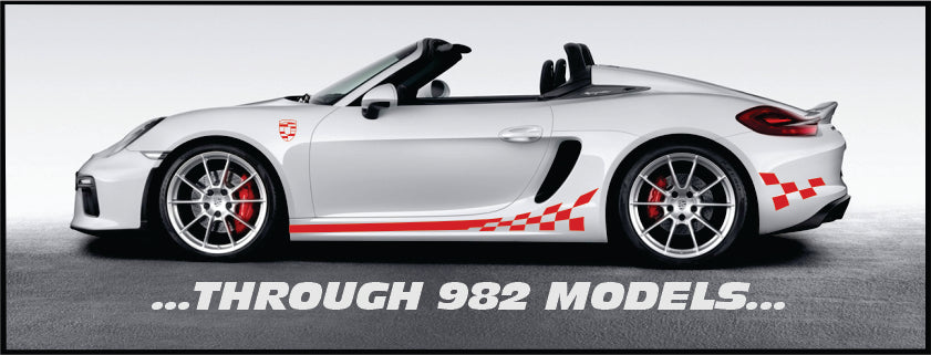 Checkered Flag Side Stripes For All Porsche Boxster, Cayman, and Carrera 911 Models
