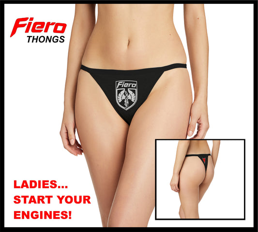 Fiero Women's Underwear Black Cotton Basic Panties String Thong