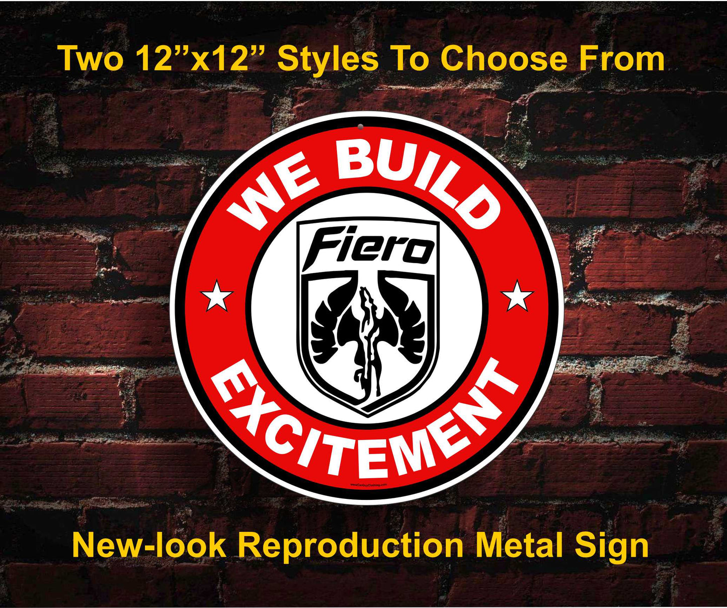 Pontiac Fiero GT Metal Garage Wall Sign