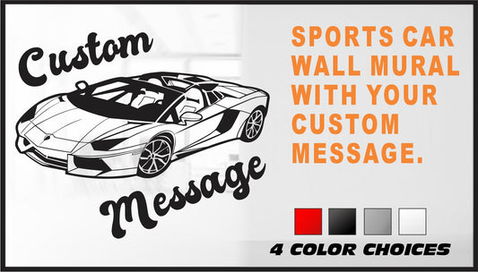 Lamborgini Sports Car Personalized Wall Mural Decal