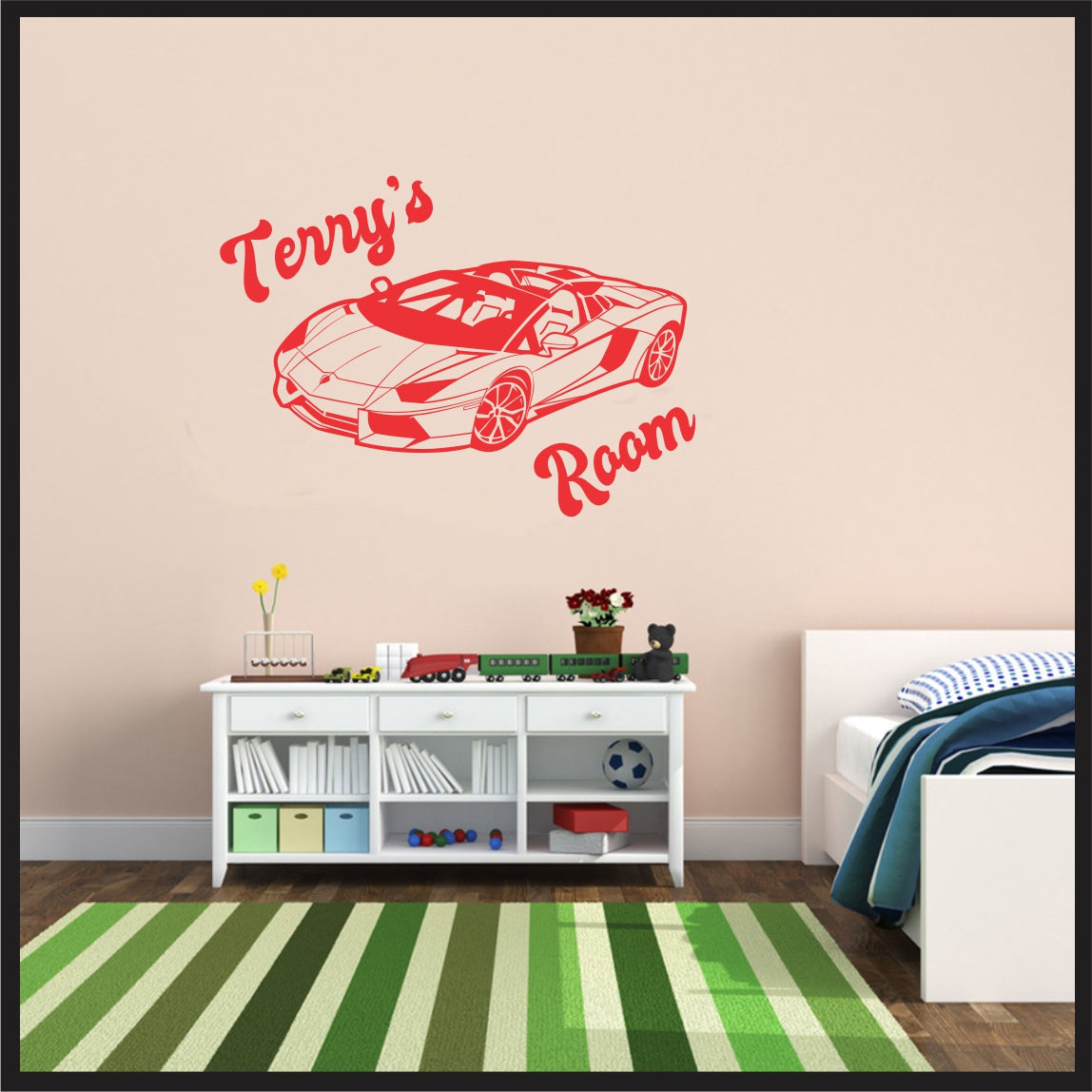 Lamborgini Sports Car Personalized Wall Mural Decal