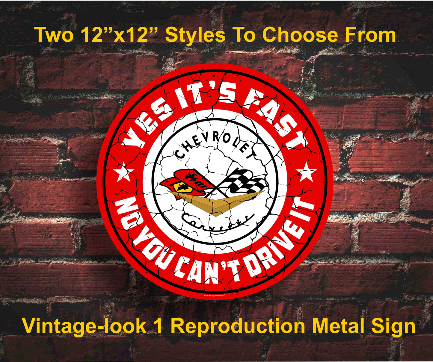 Chevrolet, Corvette, Metal, Vintage, Reproduction, Garage, Den, Office, Wall Sign
